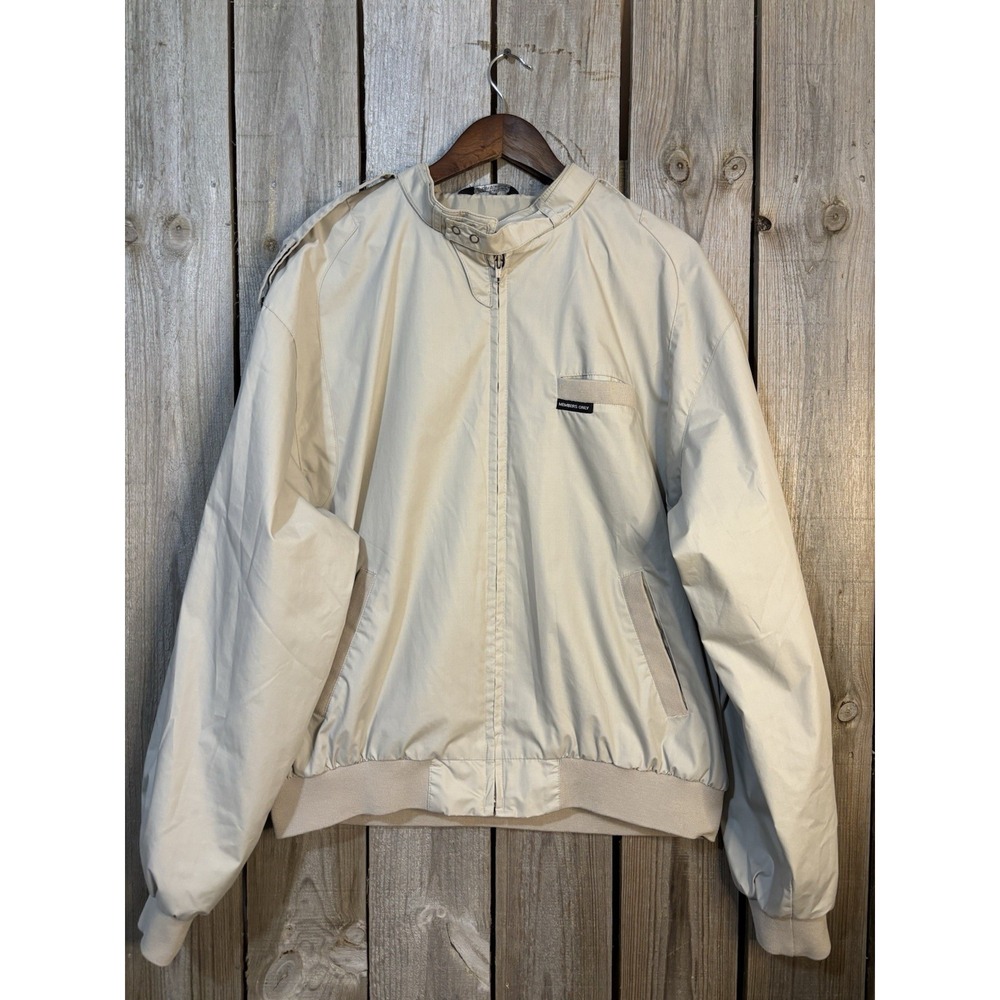 Vintage Members Only‎ Bomber Jacket XL Long Beige Clean Unworn Classic